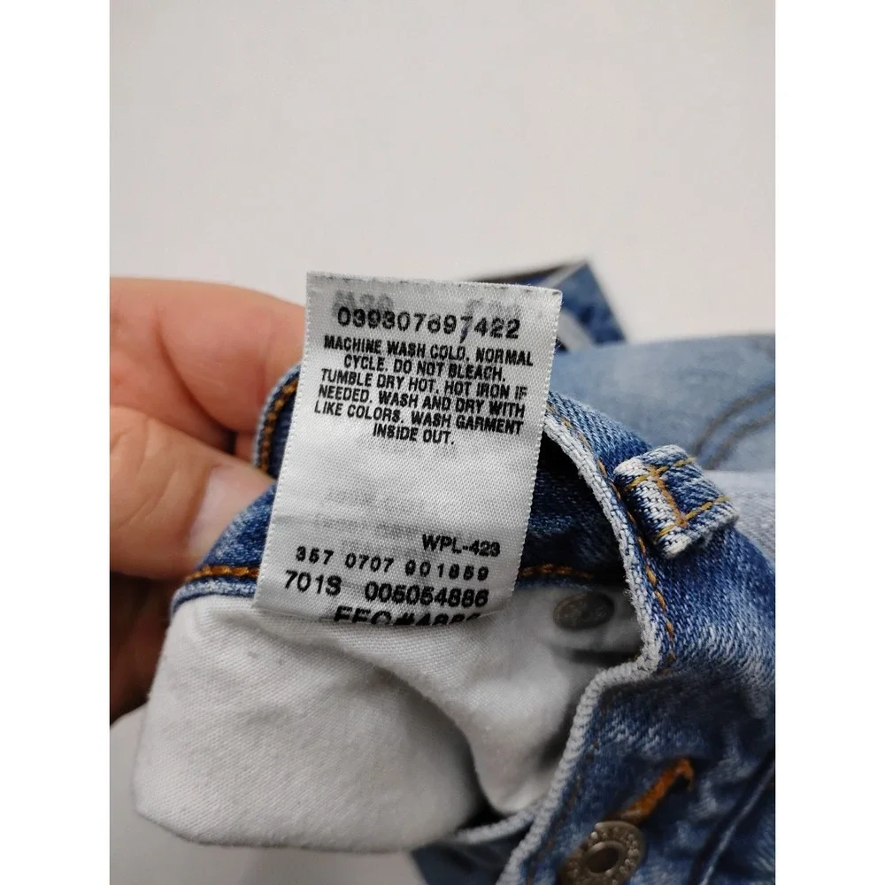 Mens Levis 505 Blue Jeans Regular Fit Straight Leg Mens 36x30  Y2K 2007